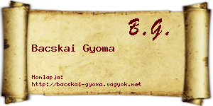 Bacskai Gyoma névjegykártya